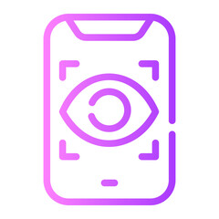 eye scan Line Gradient Icon