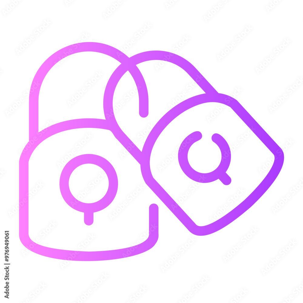 Sticker padlock line gradient icon