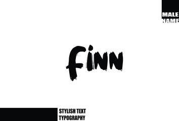 Finn Baby Boy Name In Bold Grunge And Rough Typography Brush Text