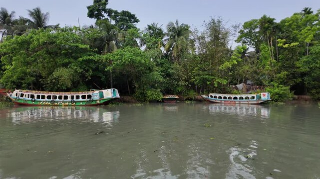 Local boat on a river, Barisal Division, Banaripara, Bangladesh