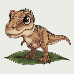 Fototapeta premium Adorable Cartoon Tyrannosaurus Rex