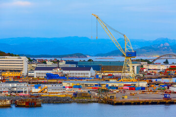 Fototapeta premium Heavy lifting port crane in Norway