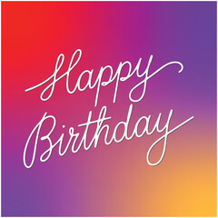 Calligraphy happy birthday ornate lettering template vector illustration
