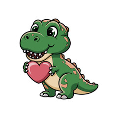 Obraz premium Adorable Cartoon Tyrannosaurus Rex