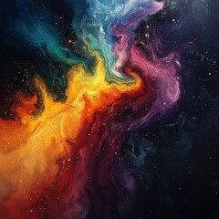 Fototapeta premium Abstract Cosmic Swirls Galaxy Inspired Fluid Art Painting