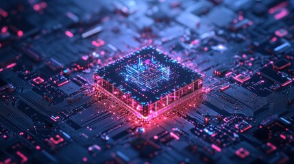 Fototapeta premium CPU Chip Motherboard Circuitry