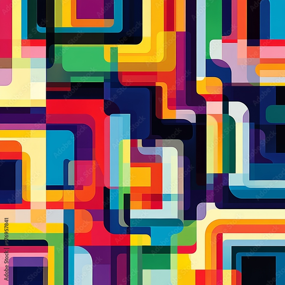 Poster abstract geometric pattern colorful shapes background design