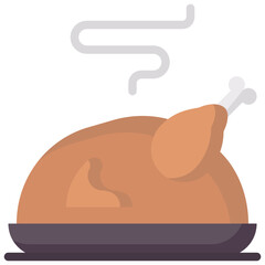 chicken flat vector icon