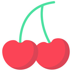 cherry flat vector icon