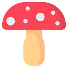 mushroom flat vector icon
