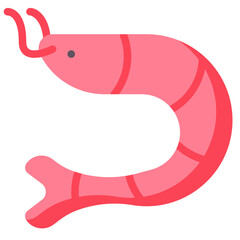 shrimp flat vector icon