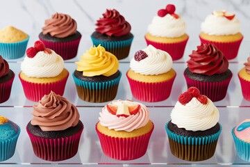 Gourmet Cupcakes Displayed on a Clean Background