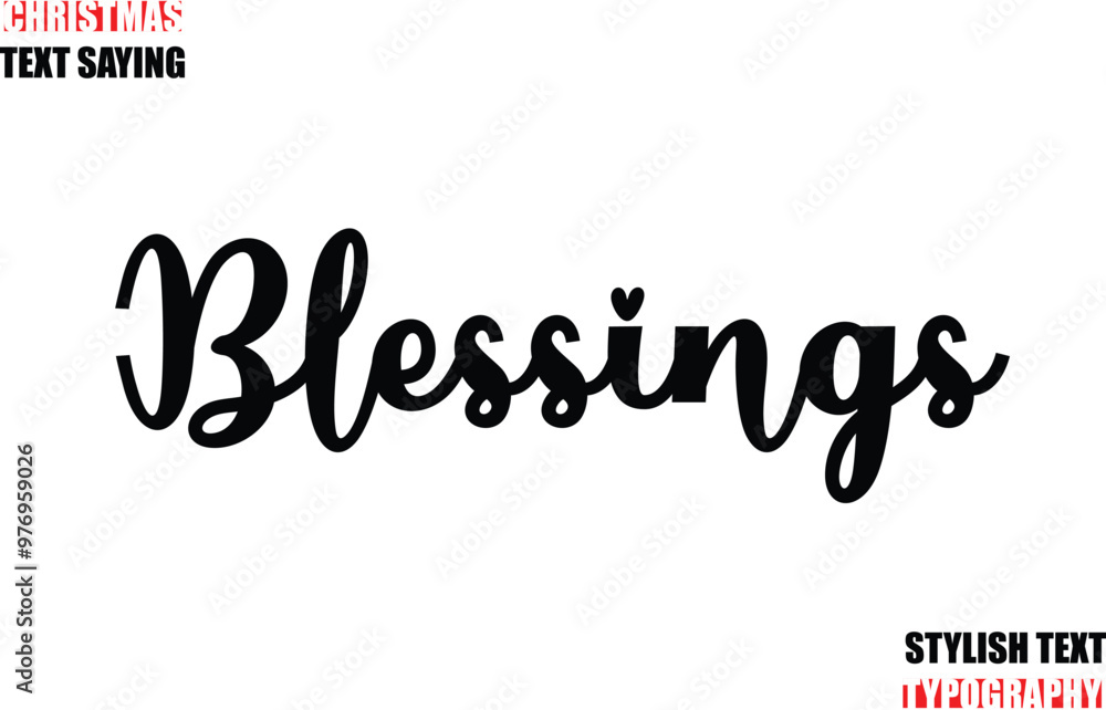 Fototapete typescript cursive text christmas quote blessings