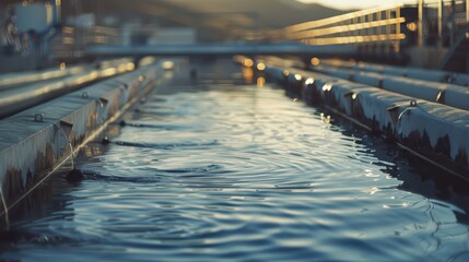 An image of a clean water reservoir with clear water, showcasing the importance of maintaining high-quality drinking water sources.