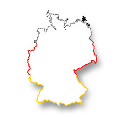 map of Germany outline simplified flat-style, isolated