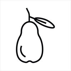 pear vector icon line template