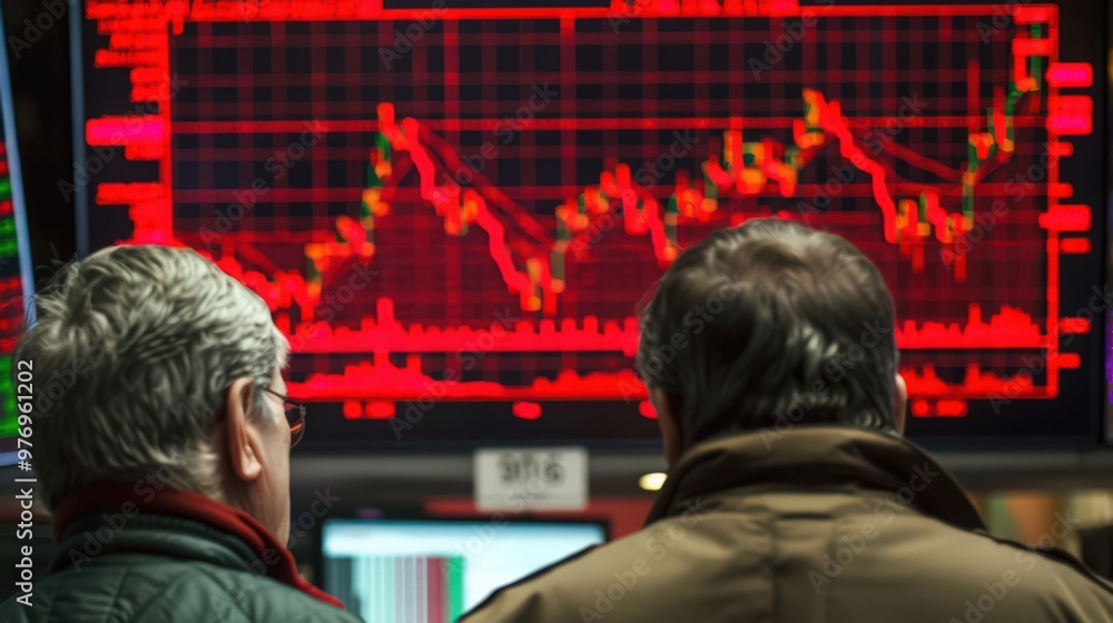 Poster analysts using a stock chart to perform a technical analysis of a trending stock.
