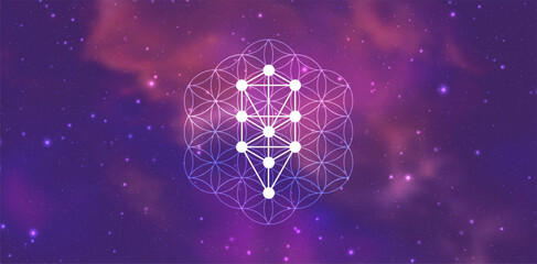 Mystical sacred geometry vector symbol. Spirituality, harmony