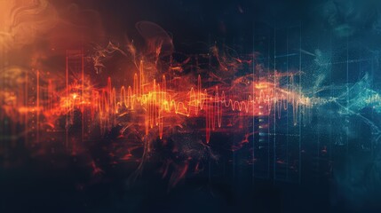 Artistic representation of forensic acoustics, featuring the analysis of audio recordings to identify voices, sounds, and other evidence relevant to criminal cases.