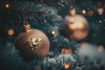 Festive Christmas ornaments and pine branches &ndash; Perfect wallpaper for the holiday season