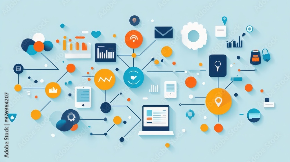 Aufkleber big data analytics and internet networks drive the future of digital marketing and customer engageme