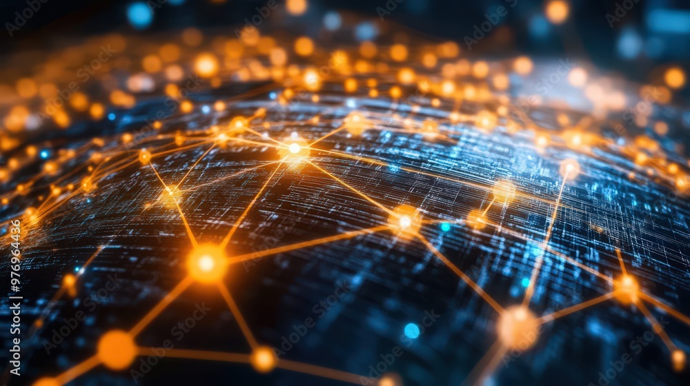 Poster big data analytics transforms digital marketing strategies, leveraging vast internet network connect