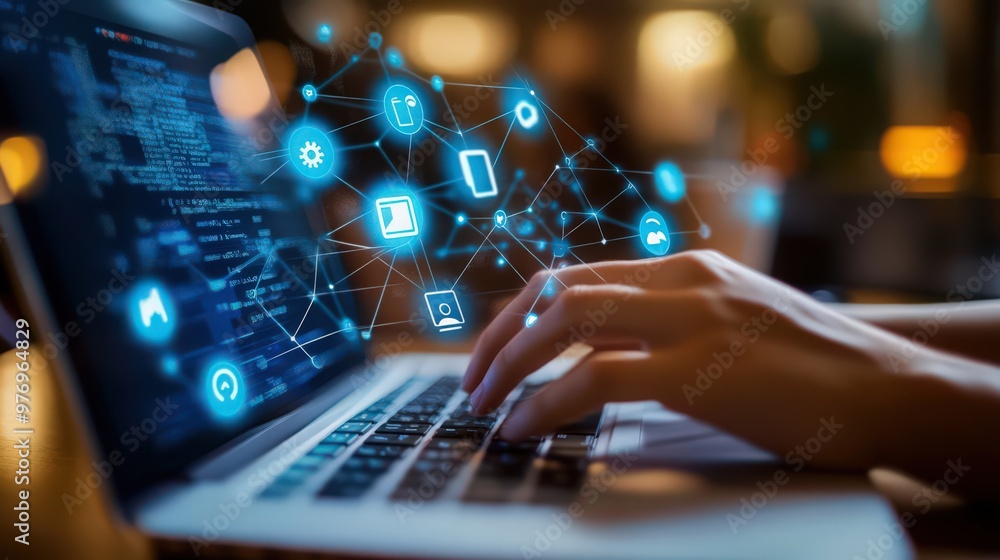 Poster big data transforms digital marketing, providing valuable insights through extensive internet networ