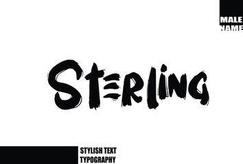 Baby Boy Name In Bold Grunge And Rough Brush Text Typography Sterling