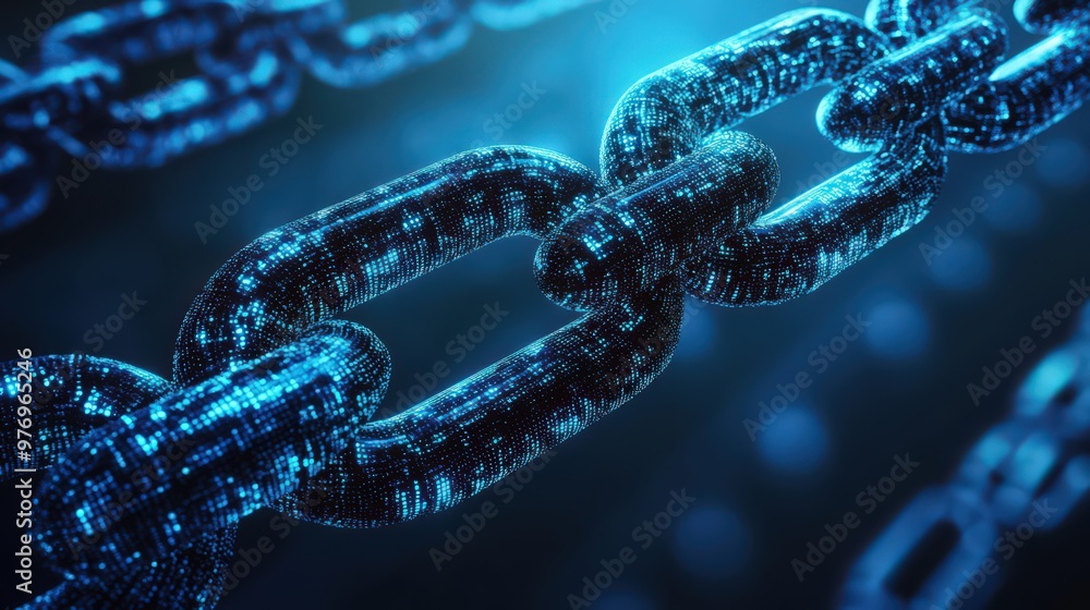 Poster blockchain technology and data encryption are pivotal in a businessman digital strategy, using ai to
