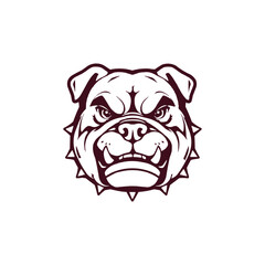 Bulldog mascot logo. Bulldog head line art illustration