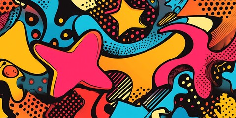 Graffiti seamless pattern colorful background illustration
