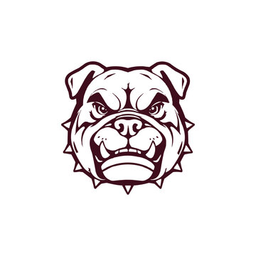 recommend clip art: Bulldog mascot logo. Bulldog head line art illustration