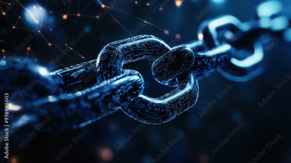Poster blockchain technology and data encryption, combined with ai, empower a businessman to manage and sec