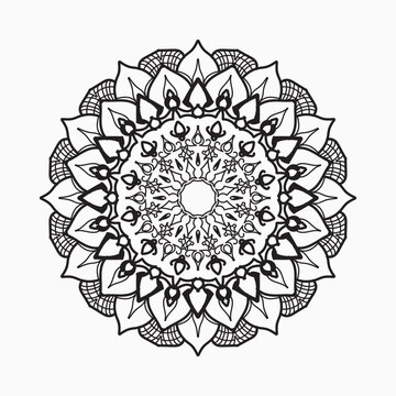 hand drawn indian ornament mandala on background style.