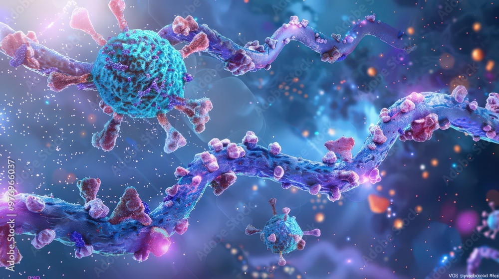 Poster blueprint illustrating the interaction between dna and chromatin remodeling complexes, showing how c