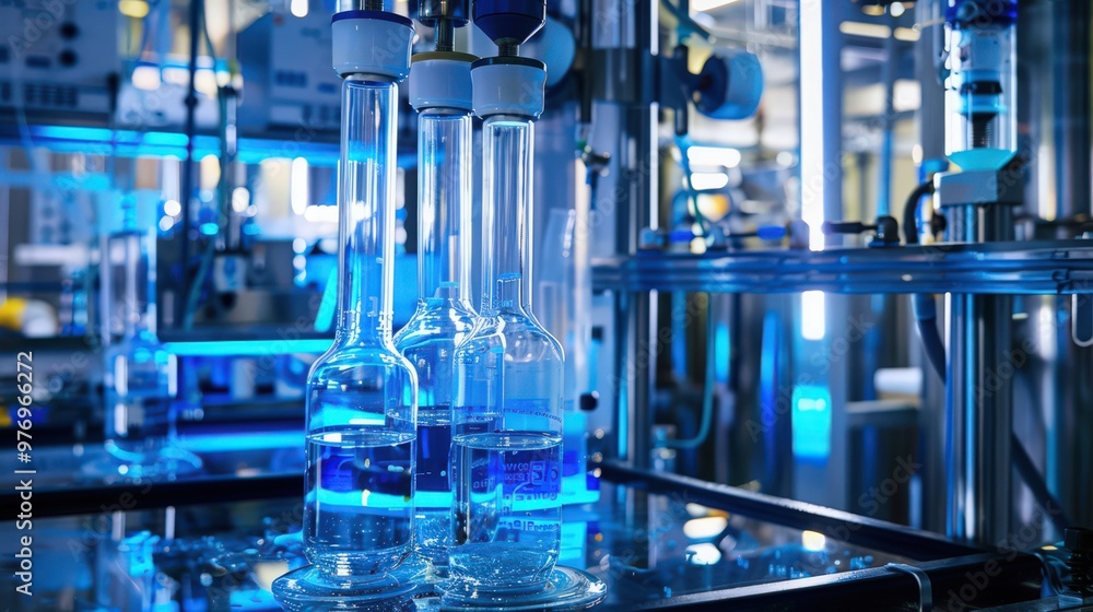 Aufkleber blueprint of a chemical reaction in a controlled environment, featuring parameters like temperature,