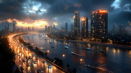 Fototapeta premium view of the city