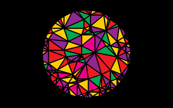 Stained glass or mosaic vector abstract background