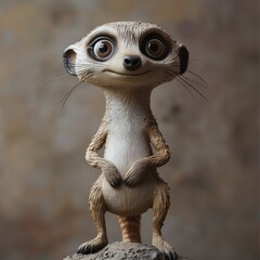 Fototapeta premium Comic Meerkat with a Funny Expression