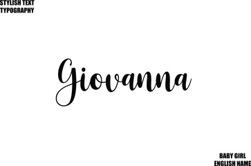 Baby Girl Name Stylish Cursive Text Typography Giovanna.