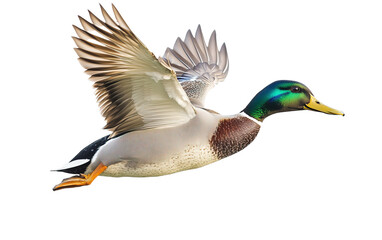 Obraz premium Duck fly full body on transparent background, png 
