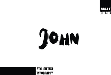 Obraz premium John. Baby Boy Name In Bold Grunge And Rough Typography Brush Text