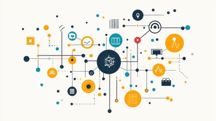 Fototapeta premium Abstract Technology Network Connection Illustration