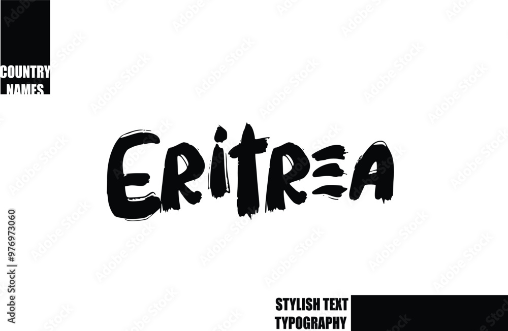Fototapete bold text typography text country name eritrea