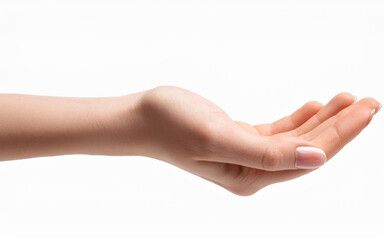 hands holding something isolated on white background