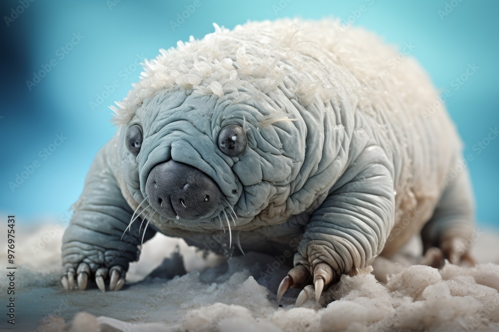 Poster close-up of a tardigrade under a microscope, representing microscopic animals in macro photography