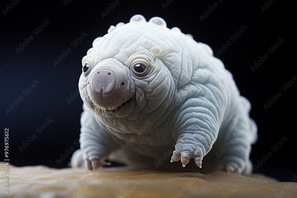 Poster close-up of a tardigrade under a microscope, representing microscopic animals in macro photography