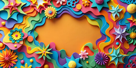 Colorful abstract design created from paper cutouts , abstract, colorful, vibrant, background, paper, cut, art, craft