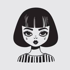 beauty baby doll vector, beauty doll face