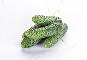 Fresh natural organic cucumbers heap